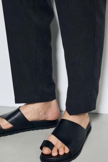 接触冷感フェイクスエードスリムパンツ 詳細画像