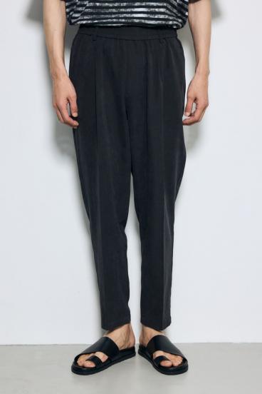 接触冷感フェイクスエードスリムパンツ 詳細画像