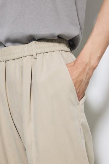 接触冷感フェイクスエードスリムパンツ 詳細画像