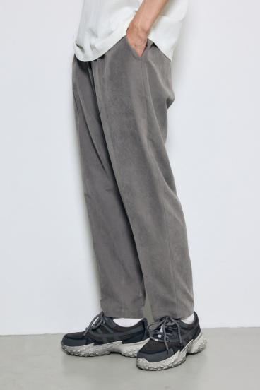 接触冷感フェイクスエードスリムパンツ 詳細画像