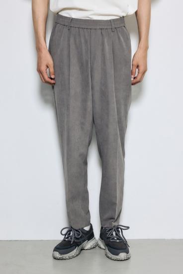 接触冷感フェイクスエードスリムパンツ 詳細画像