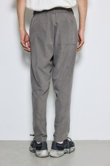 接触冷感フェイクスエードスリムパンツ 詳細画像