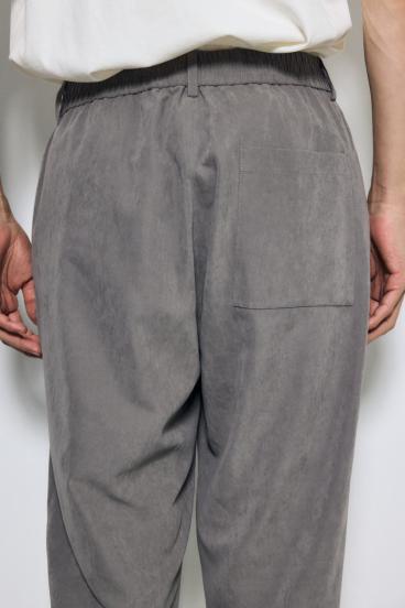 接触冷感フェイクスエードスリムパンツ 詳細画像