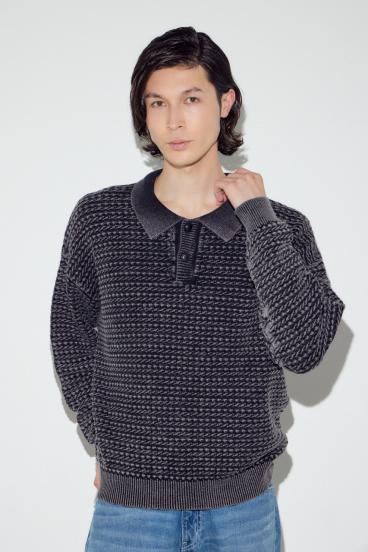 ヴィンテージウォッシュニットポロ 詳細画像