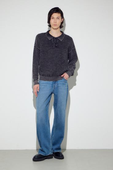 ヴィンテージウォッシュニットポロ 詳細画像