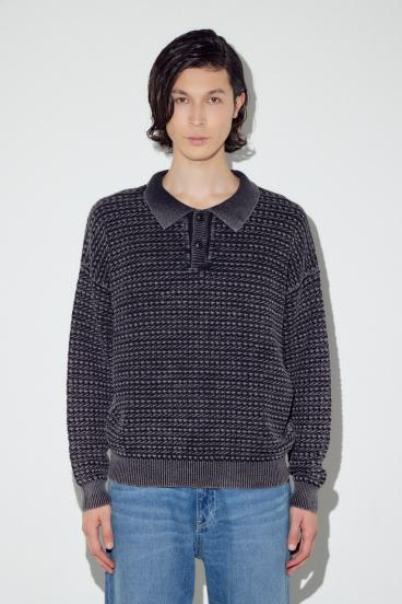 ヴィンテージウォッシュニットポロ 詳細画像