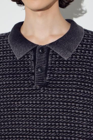 ヴィンテージウォッシュニットポロ 詳細画像