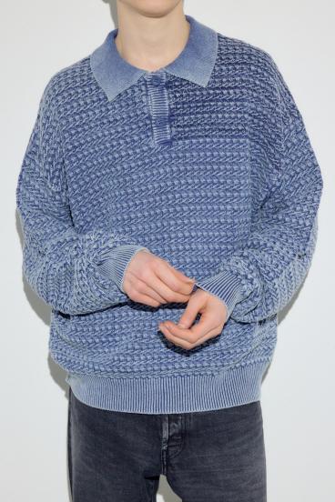 ヴィンテージウォッシュニットポロ