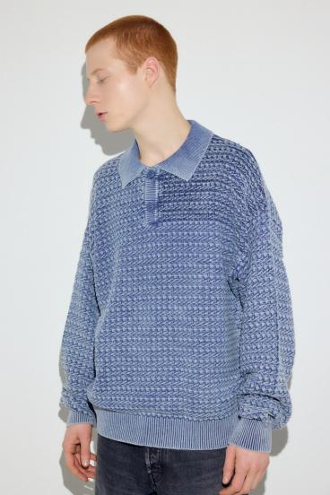 ヴィンテージウォッシュニットポロ