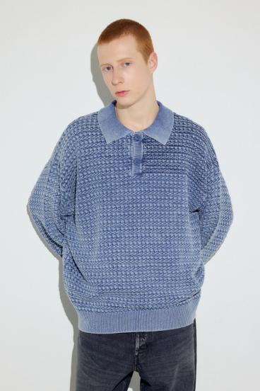 ヴィンテージウォッシュニットポロ 詳細画像