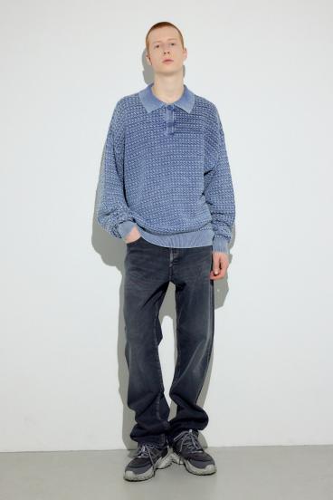 ヴィンテージウォッシュニットポロ 詳細画像