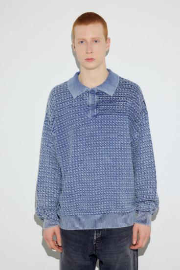 ヴィンテージウォッシュニットポロ 詳細画像