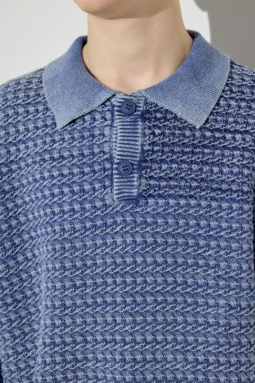 ヴィンテージウォッシュニットポロ 詳細画像