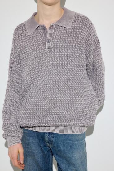 ヴィンテージウォッシュニットポロ