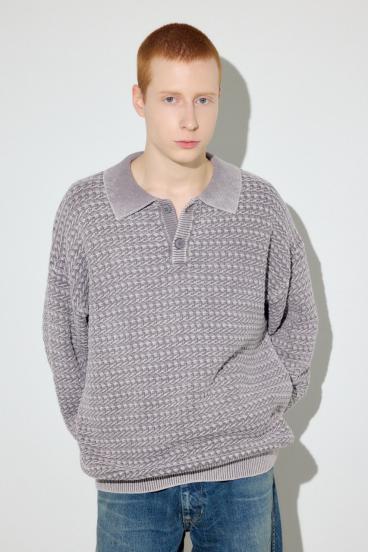 ヴィンテージウォッシュニットポロ