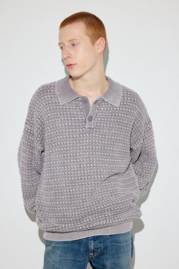 ヴィンテージウォッシュニットポロ 詳細画像