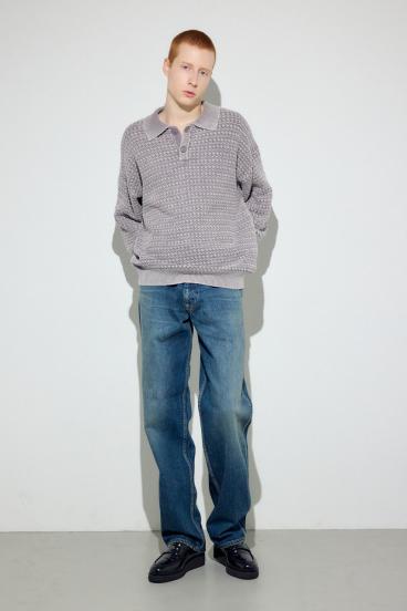 ヴィンテージウォッシュニットポロ 詳細画像