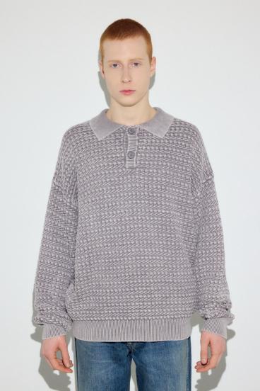 ヴィンテージウォッシュニットポロ 詳細画像