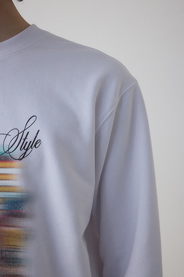 フェイドプリントスウェットトップス 詳細画像