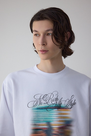 フェイドプリントスウェットトップス