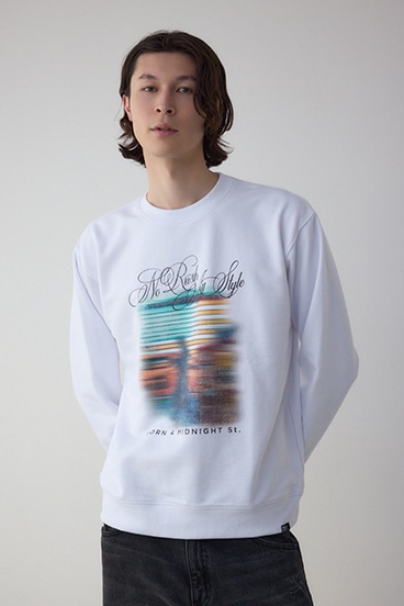 フェイドプリントスウェットトップス 詳細画像