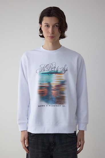 フェイドプリントスウェットトップス 詳細画像