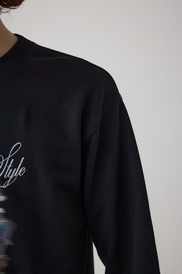 フェイドプリントスウェットトップス 詳細画像