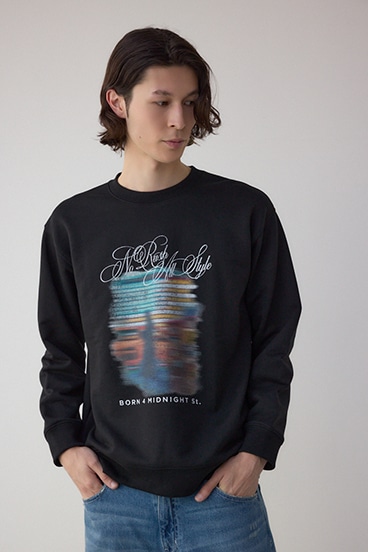 フェイドプリントスウェットトップス 詳細画像