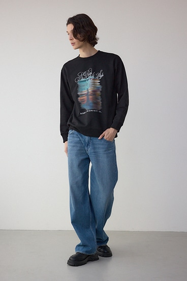 フェイドプリントスウェットトップス 詳細画像