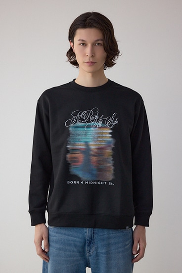 フェイドプリントスウェットトップス 詳細画像