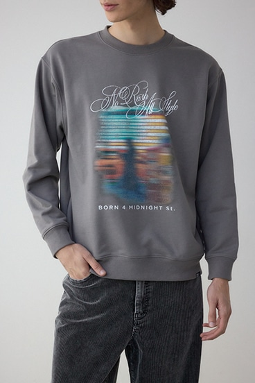 フェイドプリントスウェットトップス