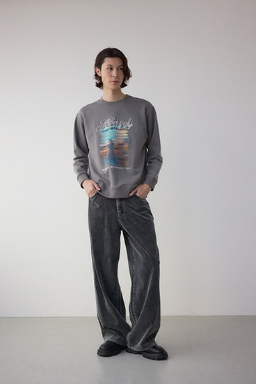 フェイドプリントスウェットトップス 詳細画像