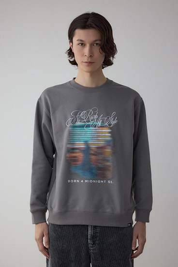 フェイドプリントスウェットトップス 詳細画像