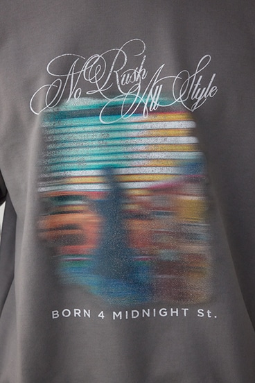 フェイドプリントスウェットトップス 詳細画像