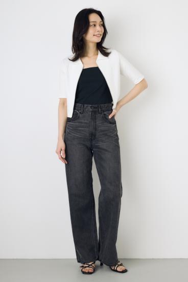 【WEB限定】ZIP5分袖リブカーデ 詳細画像