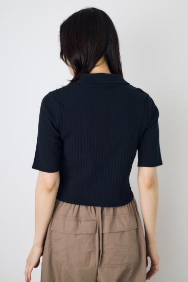 【WEB限定】ZIP5分袖リブカーデ 詳細画像