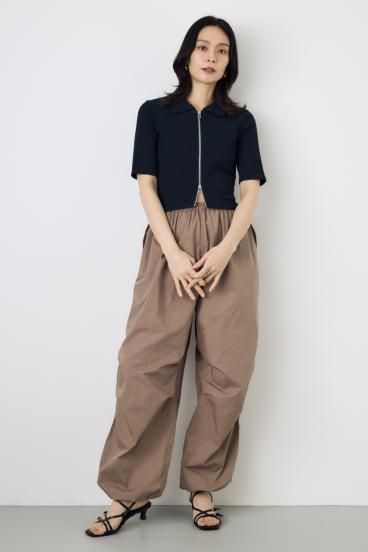 【WEB限定】ZIP5分袖リブカーデ 詳細画像