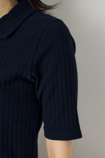 【WEB限定】ZIP5分袖リブカーデ 詳細画像