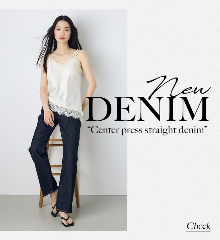 AZUL DENIM センタープレスストレートデニム 