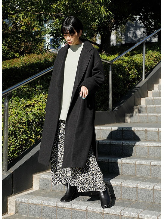 ”20AW RECOMMEND OUTER” WASHABLE CHESTER LONG COAT #BLACK