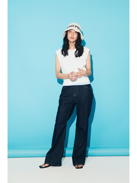 AZUL DENIM Center Press Flare Denim LOOK#04