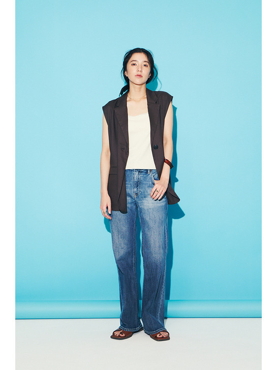 AZUL DENIM Center Press Flare Denim LOOK#02