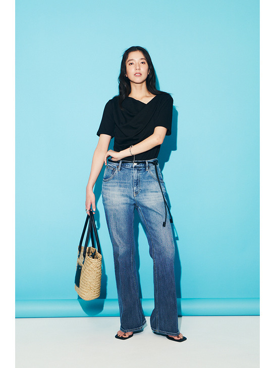 AZUL DENIM Center Press Flare Denim LOOK#01