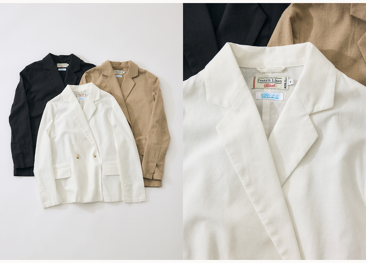 フレンチリネンCOOLMAXテーラードジャケット