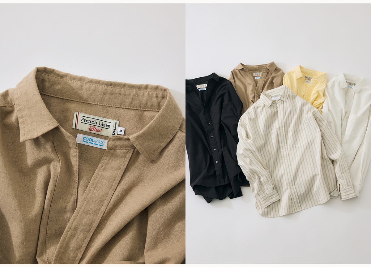 フレンチリネンCOOLMAXアーバンリラックスシャツ
