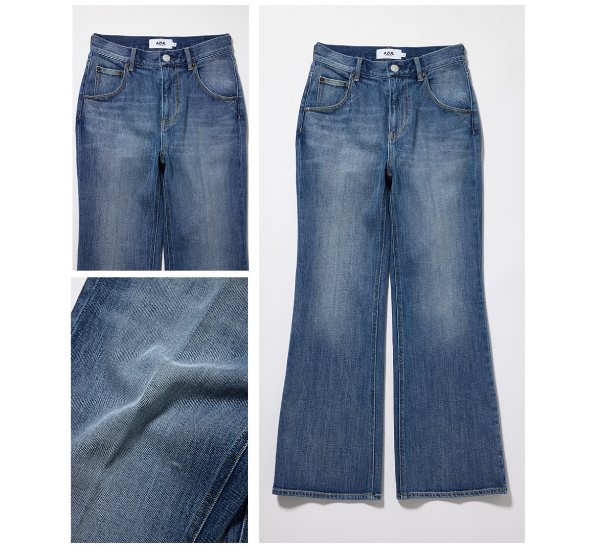 AZUL BY MOUSSY（アズールバイマウジー） | AZUL DENIM Center Press Flare Denim 人気サイズ再入荷/新サイズデビュー