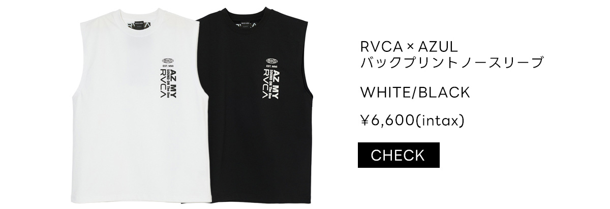 RVCA×AZULバックプリントノースリーブ