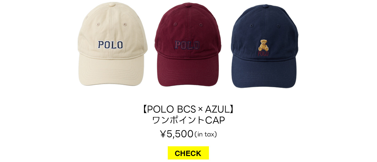 【POLO BCS×AZUL】ワンポイントCAP