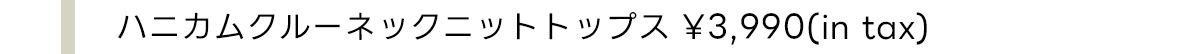 ハニカムクルーネックニットトップス