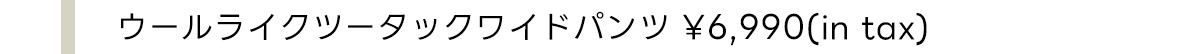 ウールライクツータックワイドパンツ